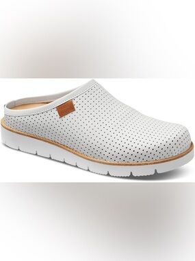Samuel Hubbard White Perforated Slip-On Samsport Clogs Size 8 Never Worn